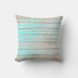 Tiffany Aqua Beach Home Blue Wood Grått Silver Kudde