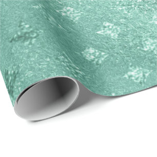 Tiffany Aqua Mint Grönt Shiny Glass Diamond Presentpapper