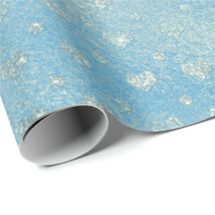Tiffany Aqua Silver White Blue Shiny Glass Hearts Presentpapper