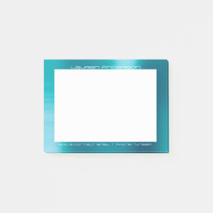 Tiffany Aqua White Office Anpassningsbar Personlig Post-it Block