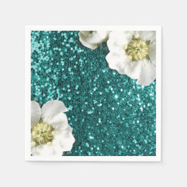 Tiffany Aquatic Beach Jasmine Glitter Sequin Pappersservett