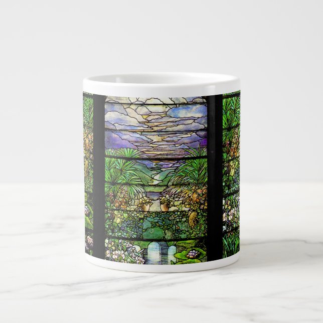 Tiffany-Art nouveau-lagrad glasjumbo Mugg Jumbo Mugg (Framsidan)