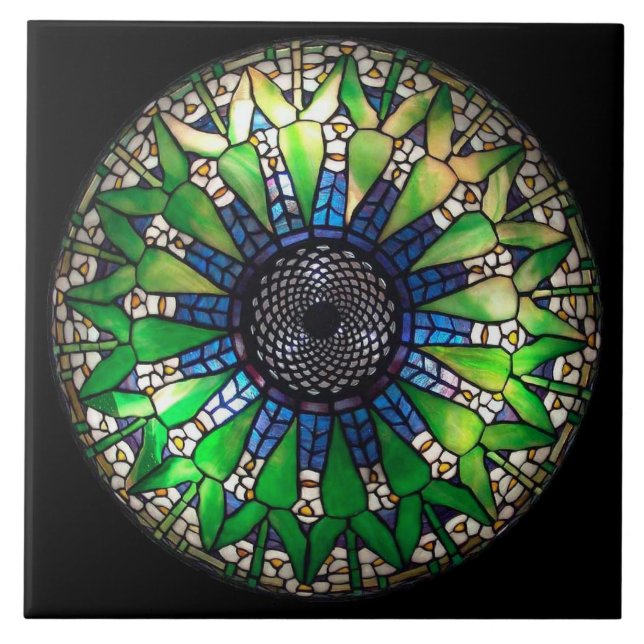 Tiffany belägger med tegel gröna keramiska kakelplatta (Framsidan)