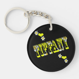 Tiffany, Dam Namn Logotyp med Frangipani Flowers