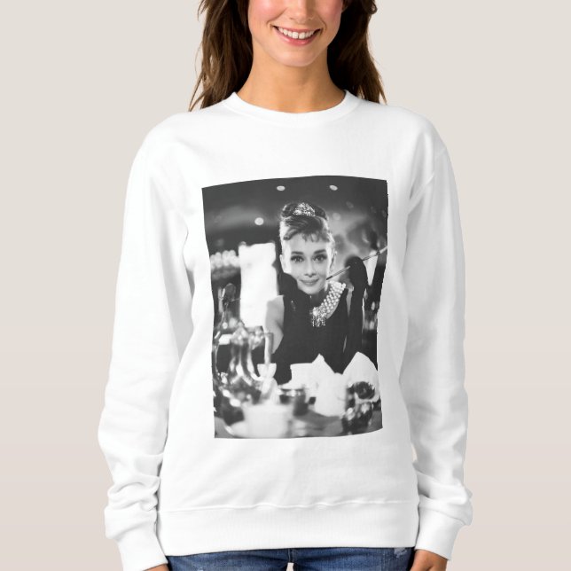 Tiffany-frukost - Kvinnors komfy vit sötare T Shirt (Framsida)