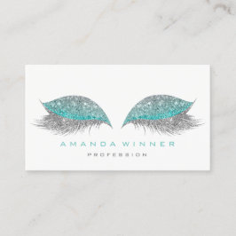 Tiffany Grått Glam Lash Exention Makeup Glitter Tidsbeställning Kort