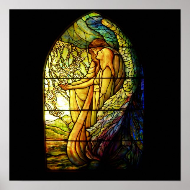 Tiffany Guiding Angel Stain Glass Poster (Framsidan)