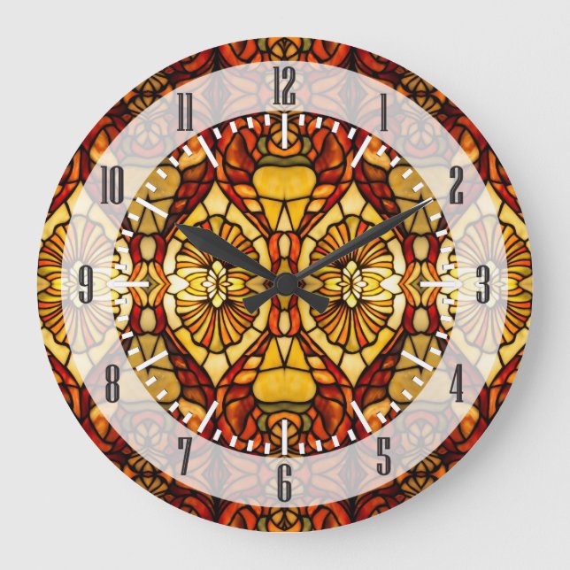 Tiffany Lamp Symmetry Stor Klocka (Framsida)