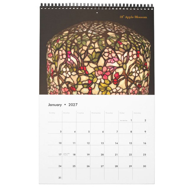 TIFFANY LAMPOR KALENDER (Jan 2027)