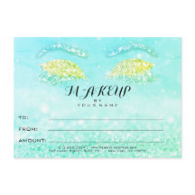 Tiffany Mint Glitter Makeup Certificate Gift