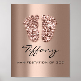Tiffany Namn Meaning Nyfödd bebis Feet Ro Chocolat Poster