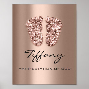 Tiffany Namn Meaning Nyfödd bebis Feet Ro Chocolat Poster