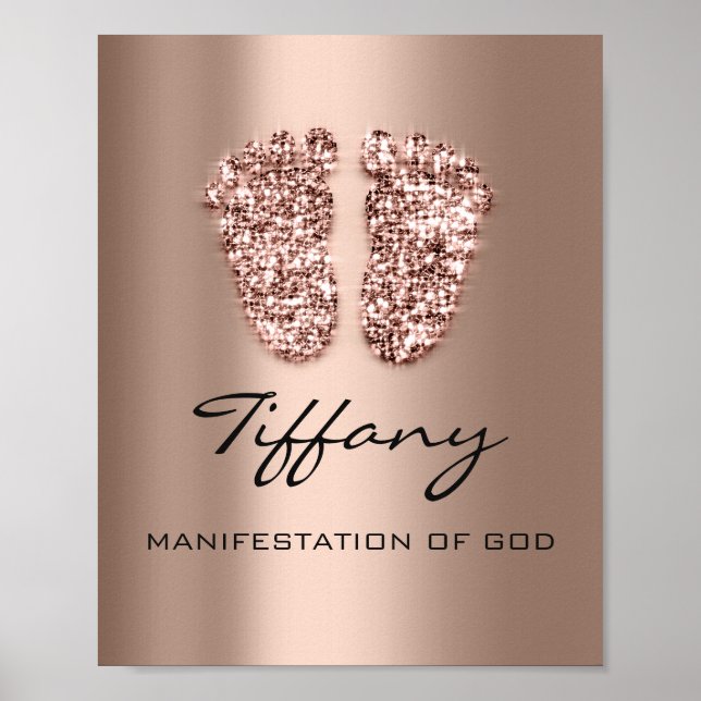 Tiffany Namn Meaning Nyfödd bebis Feet Ro Chocolat Poster (Framsidan)