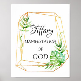 Tiffany Namn Möhippa Blommigt Birthday Guld Poster