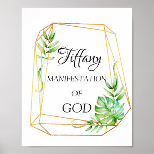 Tiffany Namn Möhippa Blommigt Birthday Guld Poster