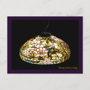 Tiffany Peony Lamp Elegant Art Vykort