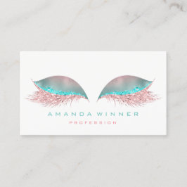Tiffany Rosa Ombre Lash Exention Makeup Glitter Tidsbeställning Kort