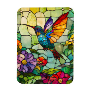 Tiffany-stil fönster med kolibri magnet