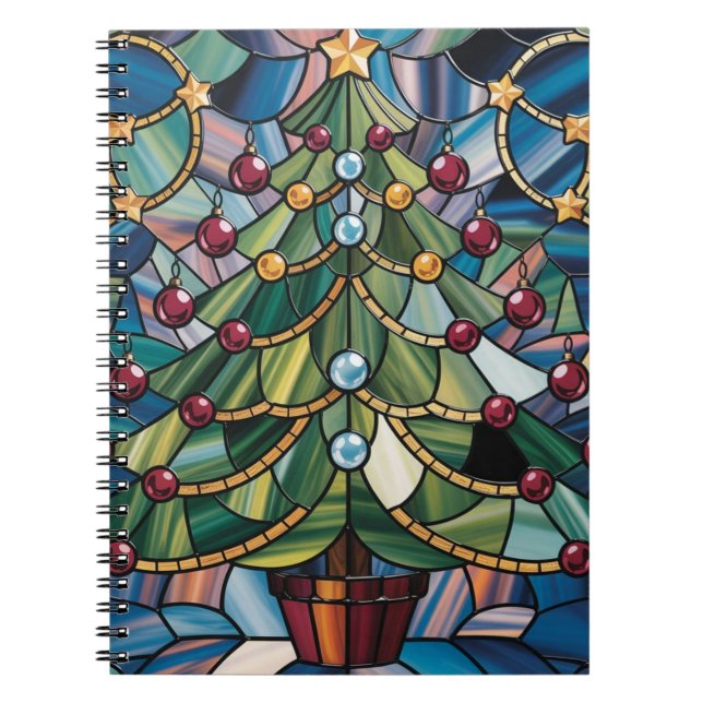 Tiffany-stil Glasmosaik Julgran Anteckningsbok (Framsidan)