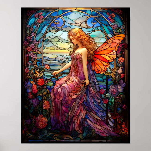 Tiffany Stil-lagrade Magic Fairy Poster (Framsidan)