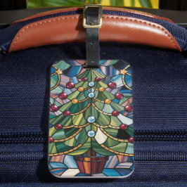 Tiffany-Style Stained Glass Christmas Tree Bagagebricka