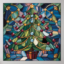 Tiffany-Style Stained Glass Christmas Tree