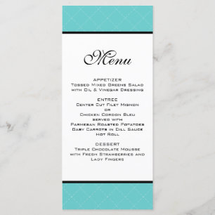Tiffany Teal Bröllop Menu Meny