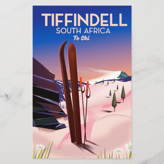 Tiffindell South Afrika Ski poster Brevpapper (Framsida)