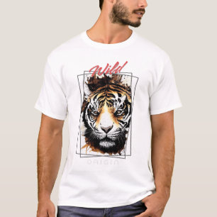 Tigare Vild Natur Free Spirit Art Brush T Shirt