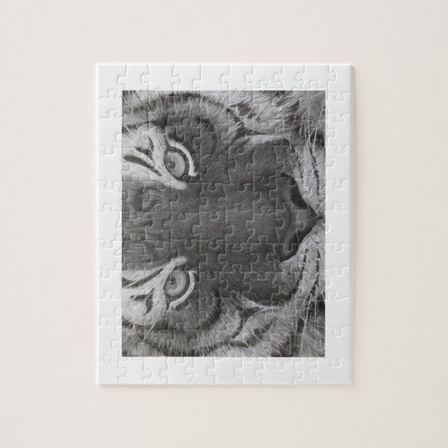 tiger和　パズル　水墨画　虎 pussel (Vertikal)