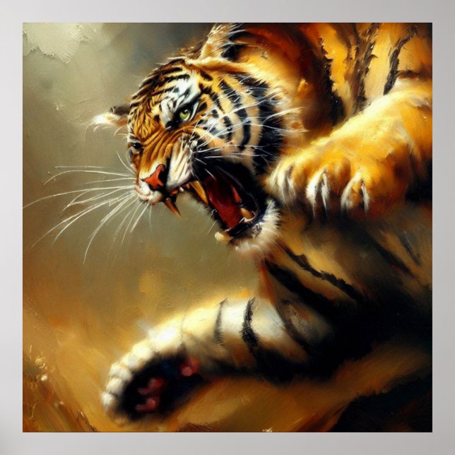 Tiger (12) Vild katt Poster (Framsidan)