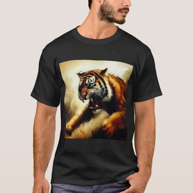 Tiger (14) Vild katt T Shirt (Framsida)