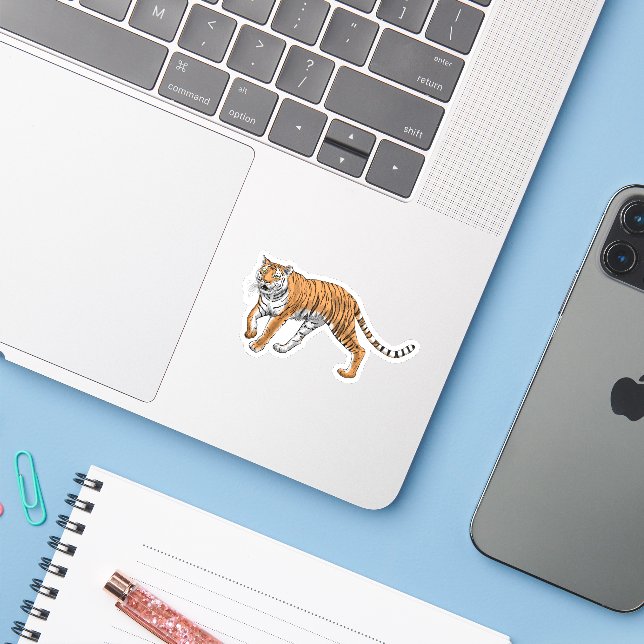 Tiger 2 klistermärken (Laptop med iPhone)