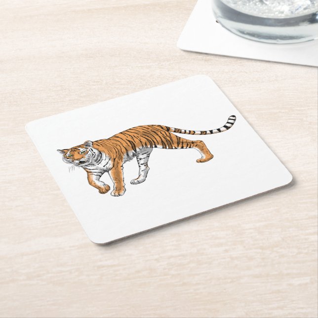 Tiger 2 underlägg papper kvadrat (Vinklad)