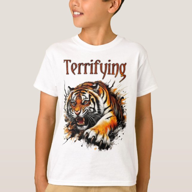 Tiger 3D-animeringsgrafik. T Shirt (Framsida)