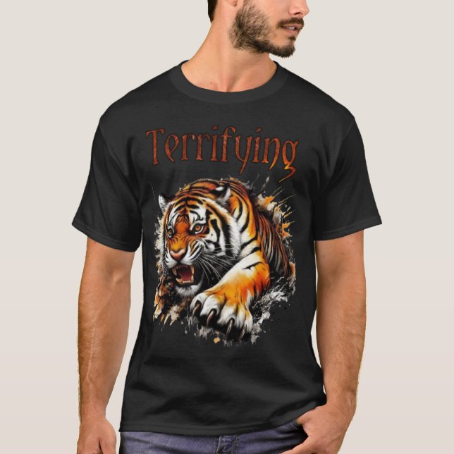 Tiger 3D-animeringsgrafik. T Shirt (Framsida)