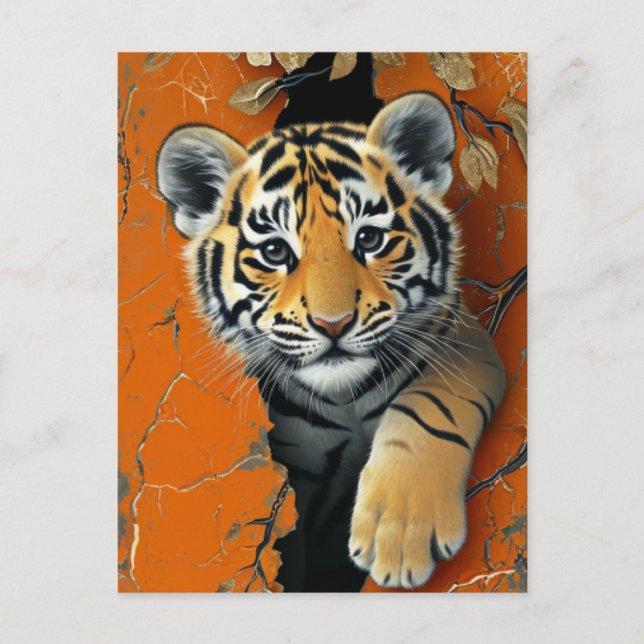 Tiger 3D-Illusion Vykort (Framsida)