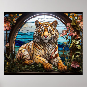 *~* TIGER 5:4 Golden AP68 Fantasy Stached Glass Poster
