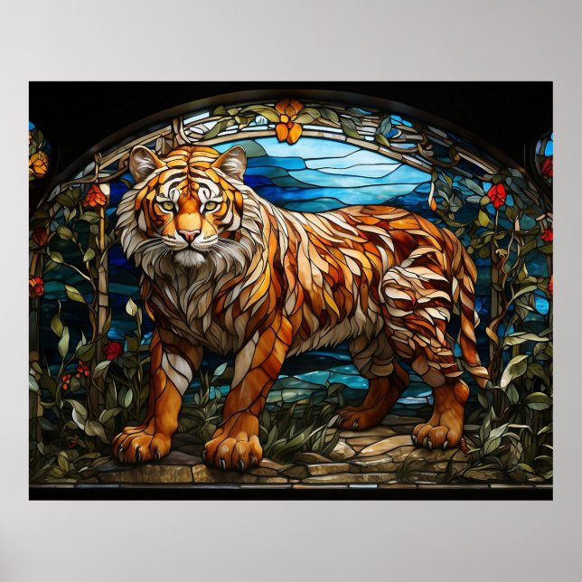 *~* TIGER 5:4 Guld AP68 Fantasy Stached Glass Poster (Framsidan)