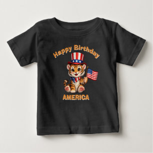 Tiger (5n) Patriotisk Barn T-Shirt