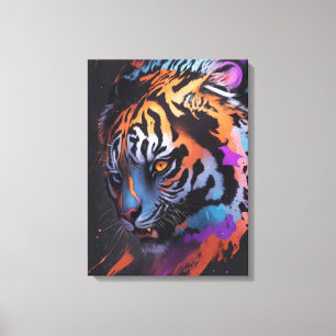 Tiger Abstrakt för färgämnet Tiger Teckning Canvastryck