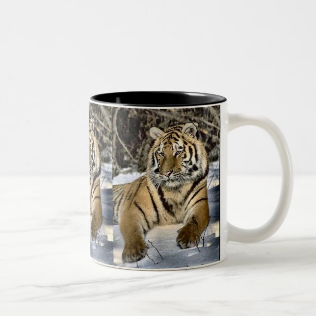 Tiger Älskare Art Gifts Två-Tonad Mugg (Höger)