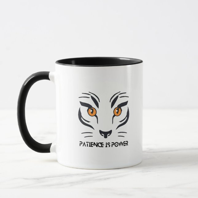 Tiger Ambition Mug: Patience is Power & My Life  Mugg (Vänster)