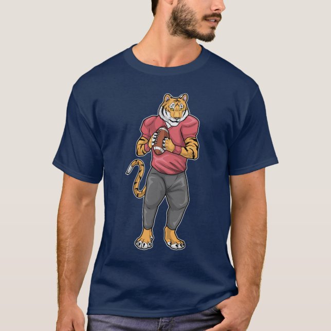 Tiger American Football T Shirt (Framsida)