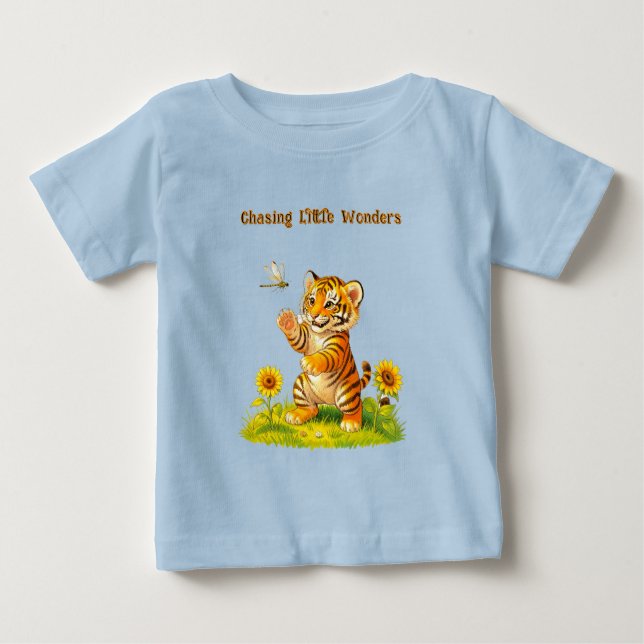 Tiger and Dragonfly T Shirt (Framsida)