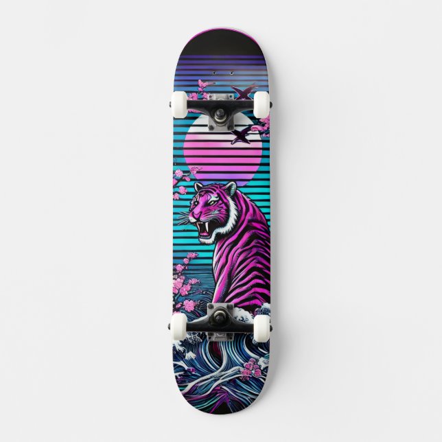 Tiger and Wave Skateboard Deck – Bold Vintage (Framsida)