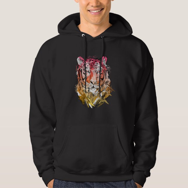 Tiger Animal Art Animal Lovers_1 Hoodie (Framsida)