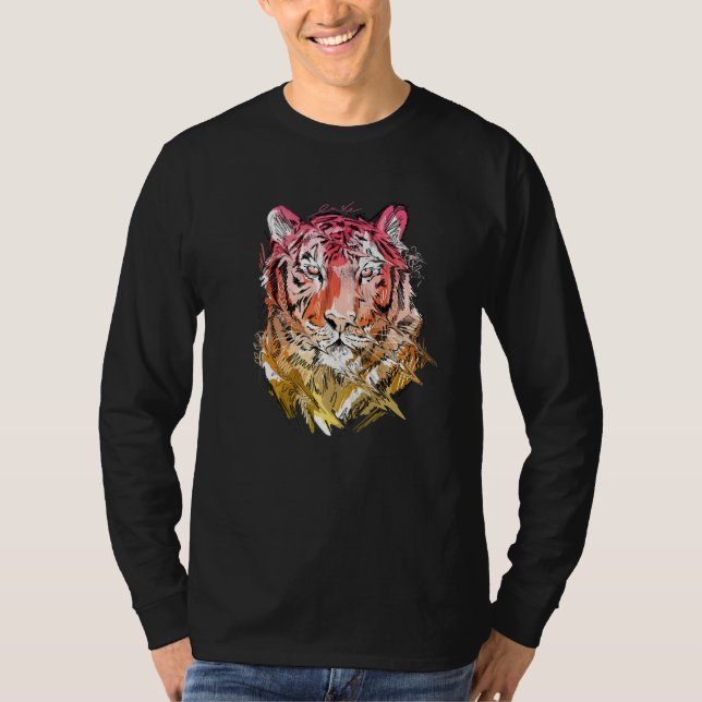 Tiger Animal Art Animal Lovers Premium T Shirt (Framsida)