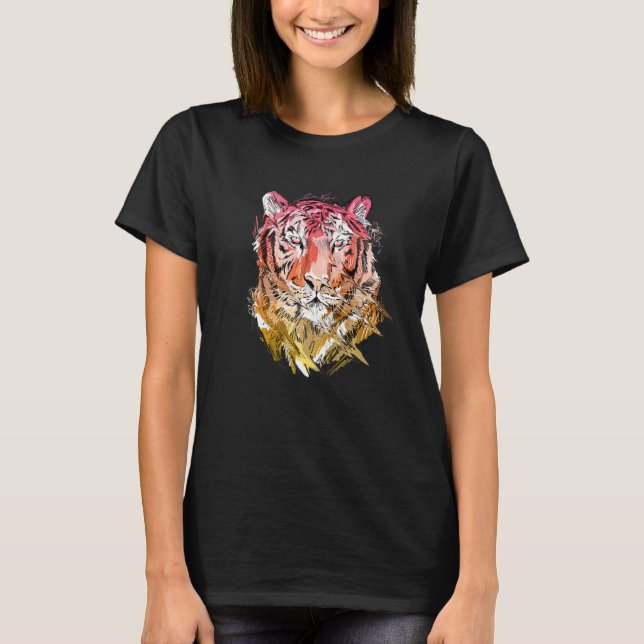 Tiger Animal Art Animal Lovers Premium T Shirt (Framsida)
