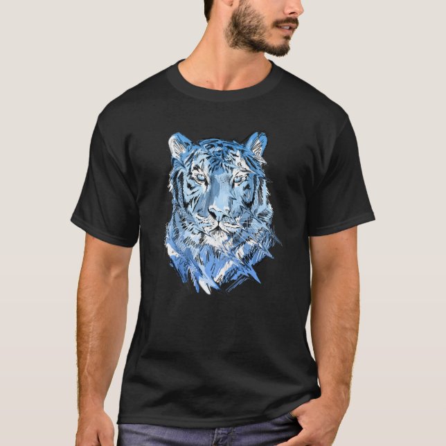 Tiger Animal Art Djur älskare Premium T Shirt (Framsida)